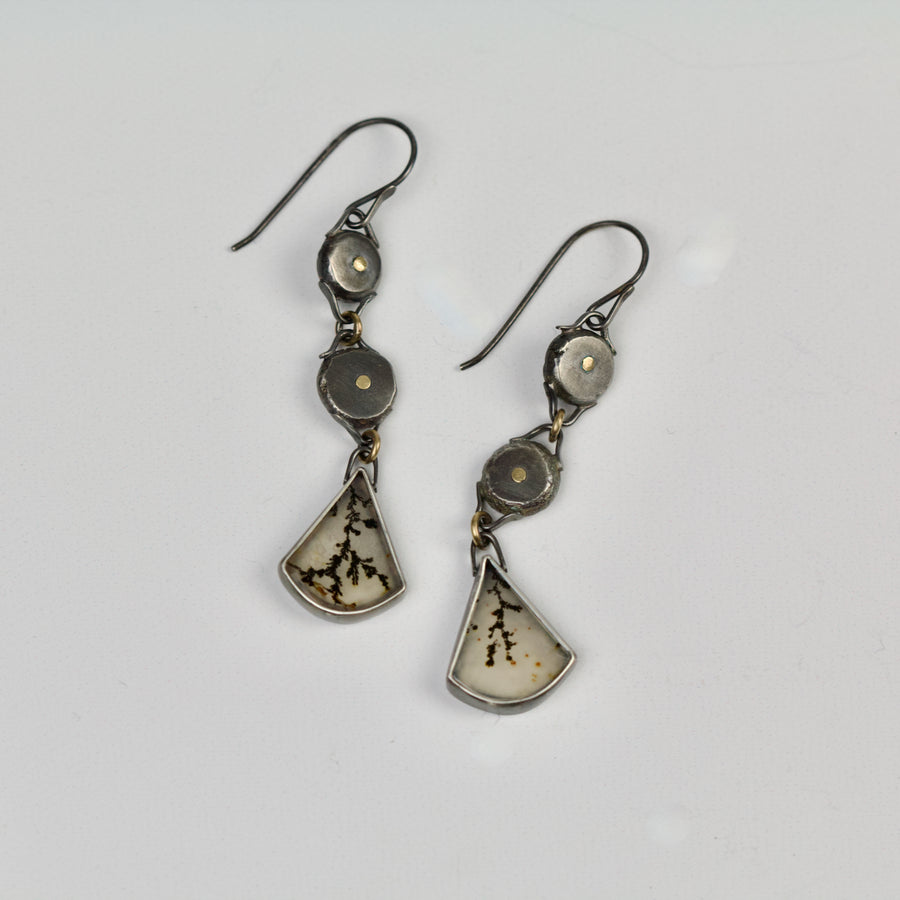 Dendritic Agate Wedge Earrings