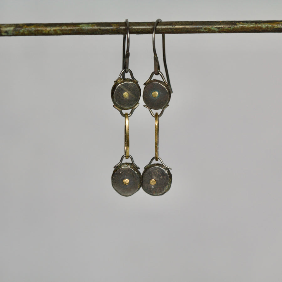 Small Double Disc Earrings