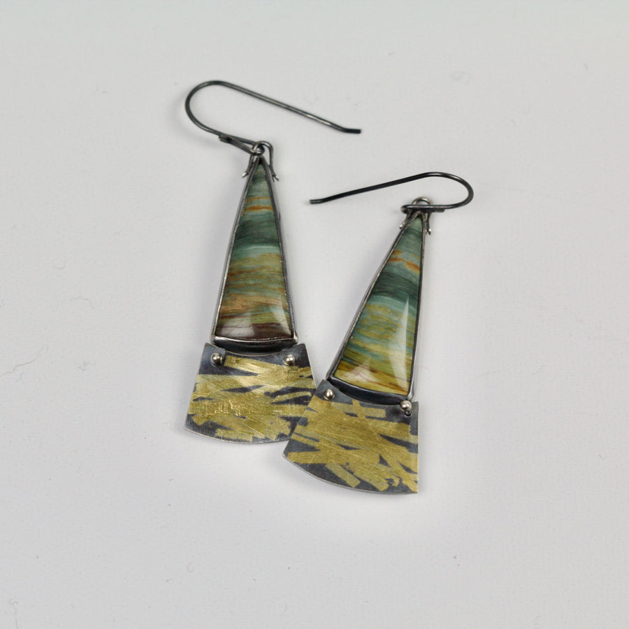 Larsonite Triangle Earrings