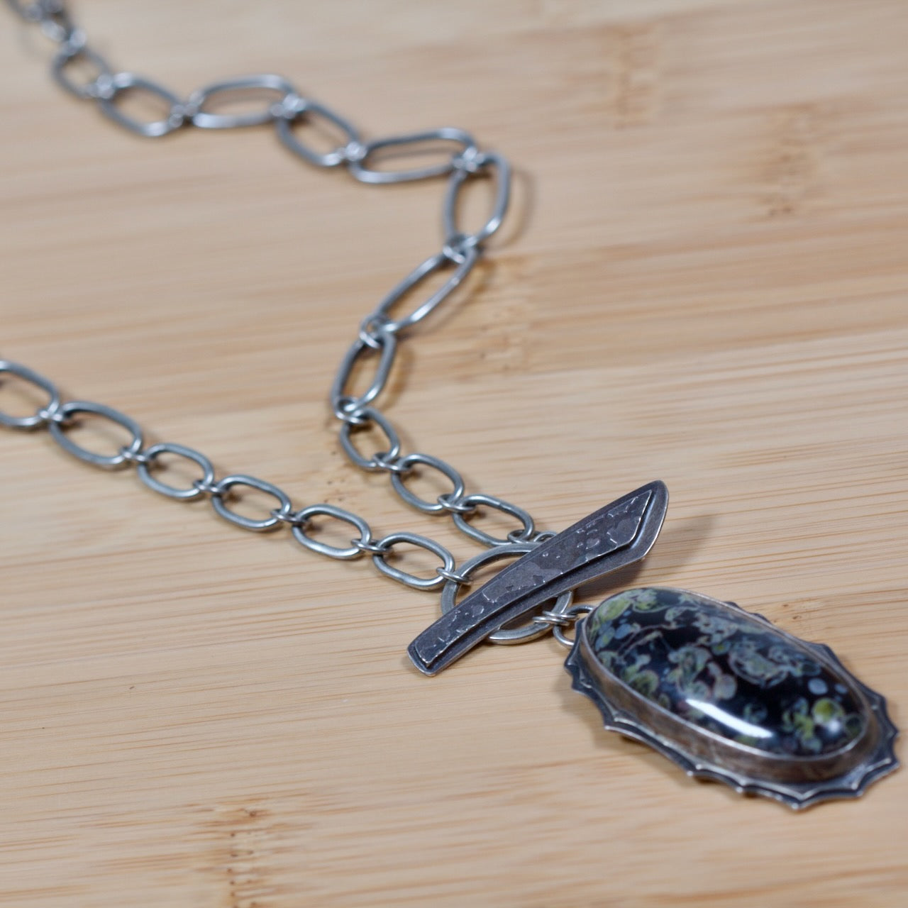 Lilypad Jasper Toggle Necklace