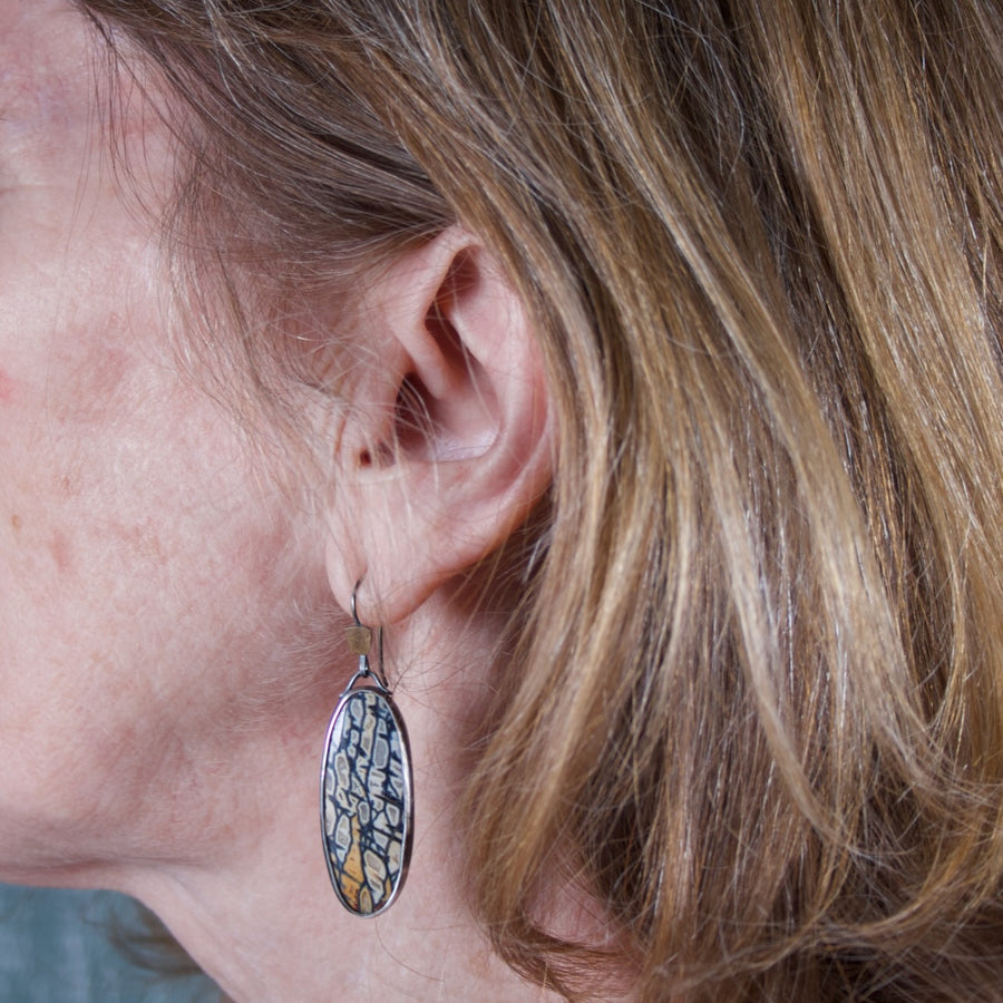 Petrified Palm Wood Earrings