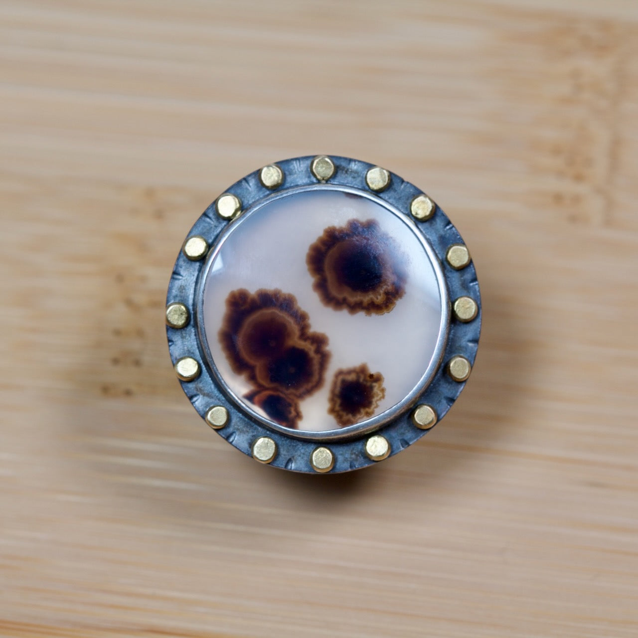 Dendritic Agate Ring, Round