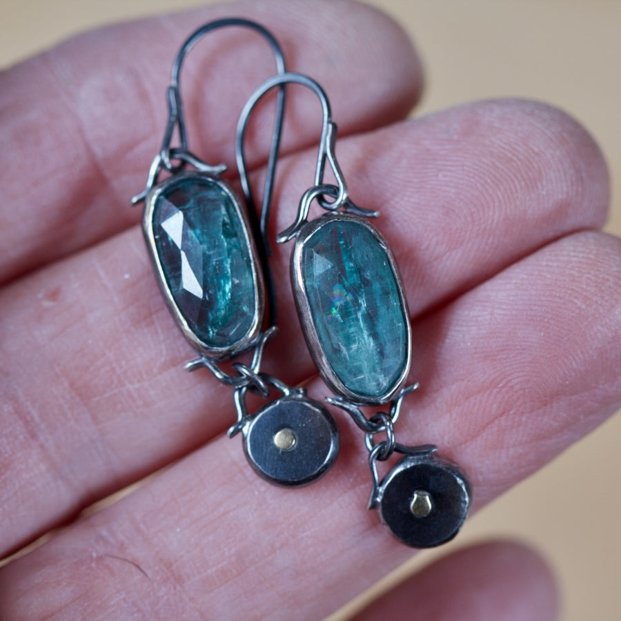 Teal Kyanite Dangle Earring