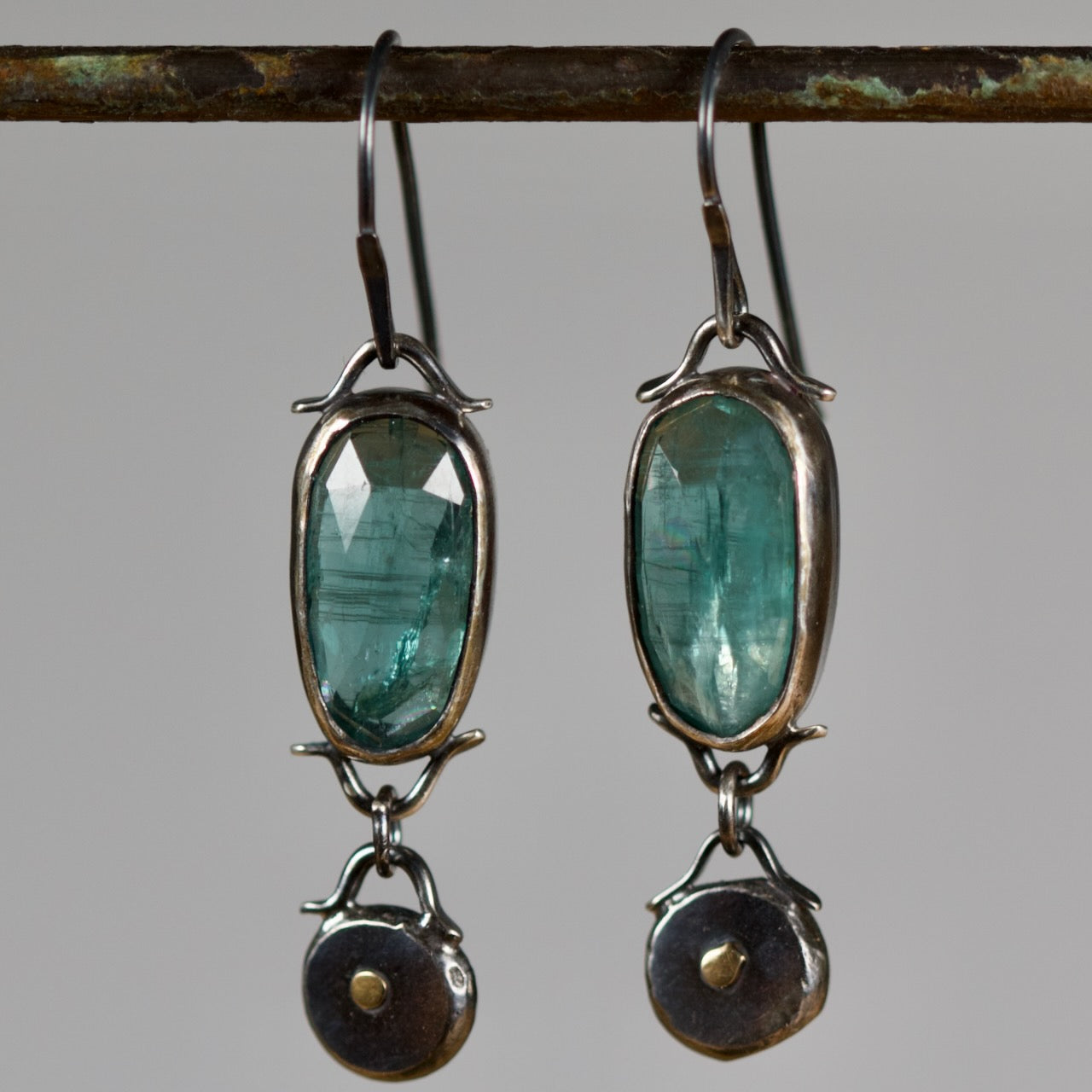 Teal Kyanite Dangle Earring