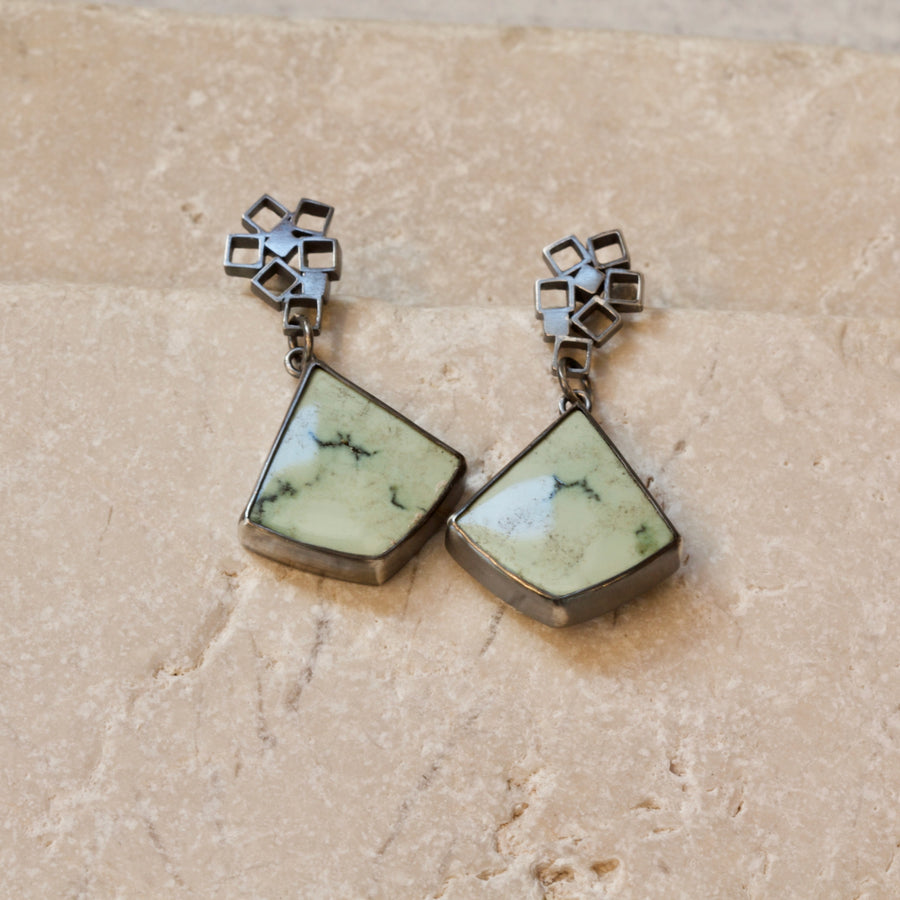 Angel Wing Variscite Earrings