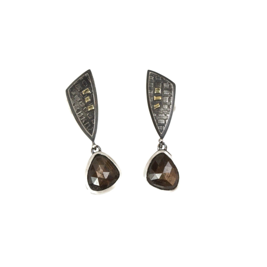 Golden Sheen Sapphire Earrings